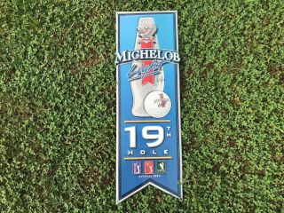 Anheuser Busch Michelob Ribbon Beer Metal Tin Sign - Pga Golf 19th Hole Lpga