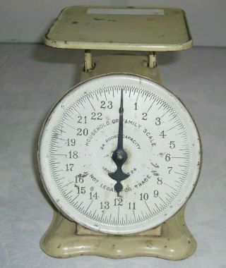 Vintage Antique Family Kitchen Household Scale 25 Pounds