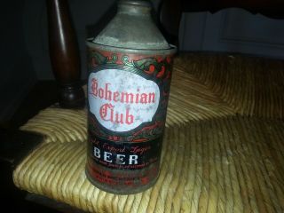 Bohemian Club Cone Top Beer Can Bohemian Breweries,  Boise,  Idaho