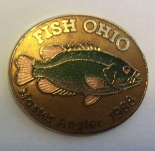 1988 Fish Ohio Master Angler Pin Variation.  This Is For The Right Pin
