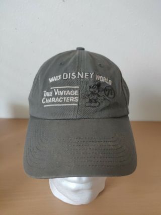 Walt Disney World Cap Hat True Vintage Characters Olive Green Adjustable Mickey