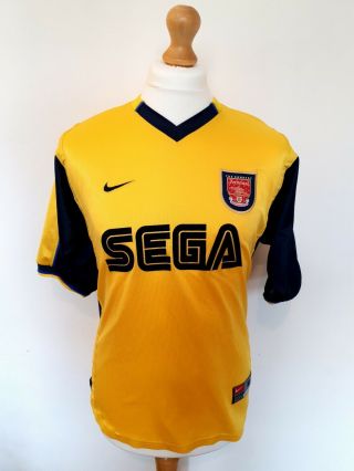 Vintage Arsenal Nike Sega Away Shirt 1999 - 2000 Size M