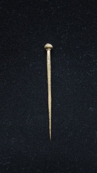 Rare Exceptional Irish Celtic Gold Gilt Bronze Acorn Head Pin - Museum Grade