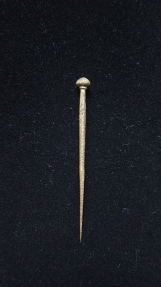 Rare exceptional Irish Celtic gold gilt bronze acorn head pin - museum grade 2