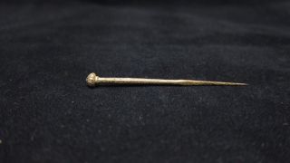 Rare exceptional Irish Celtic gold gilt bronze acorn head pin - museum grade 3
