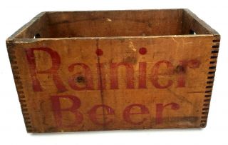 Vintage Rainier Brewing Co Beer Wood Box Case Crate San Francisco