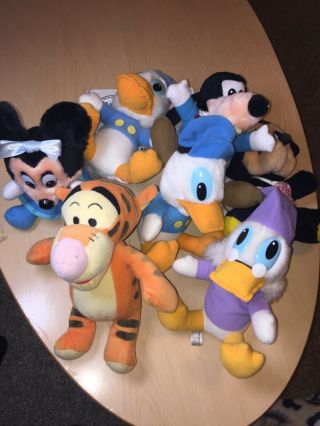 Disney Mickeys Christmas Carol Minnie Donald And Goofy Plush Toys Dolls Vintage