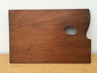Vintage C.  1930’s Reeves & Sons Artists Solid Mahogany Wood Palette 12”x 8”
