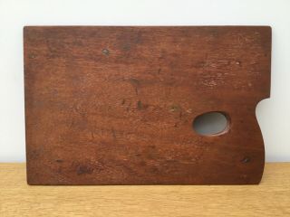 Vintage C.  1930’s REEVES & SONS Artists Solid Mahogany Wood Palette 12”x 8” 3