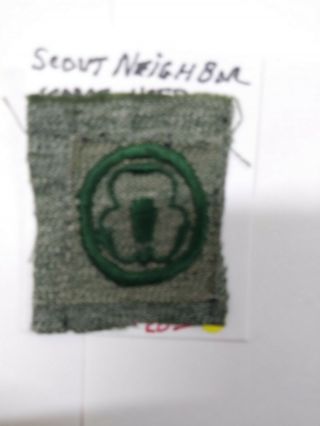 Girl Scout,  Gray Green Square Proficiency Badge 1928,  Scout Neighbor,