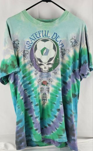 Vintage 1990 Grateful Dead Tie - Dye T - Shirt – Olympic Velodrome Xl Single Stitch