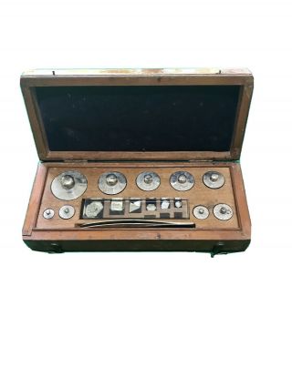 Antique Balance Scale Weight Set Boxed