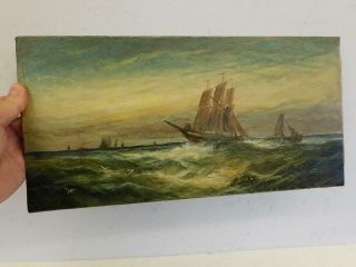 Really Old Painting Antique Oil Sea Scape Signed