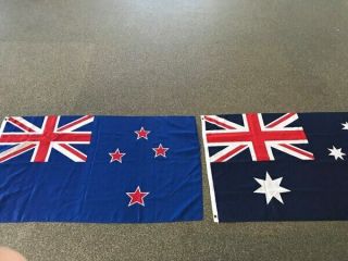 Flags Of Australia And Zealand.  (2 Total) 3 Feet By 5 Feet Blue With Stars