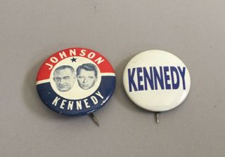 Lyndon Johnson Rfk 1964 York Local Campaign Pin,  Political Button Kennedy