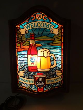 Heileman Old Style Beer Sign Lighted Welcome Sign