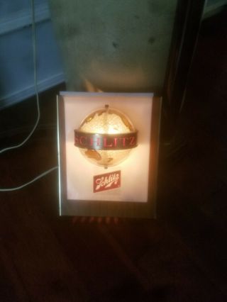 vintage 1968 Schlitz Beer Globe,  light up sign with rotating globe 3