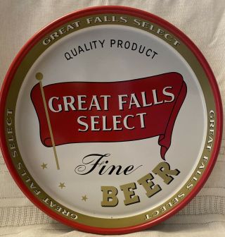 Vintage Great Falls Select Beer Serving Tray Montana Brewery Bar Collectable Vtg