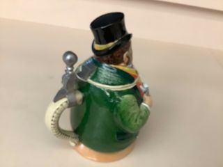 OLD GERMSN BEER STEIN - MAN WITH TOP HAT DRINKING BEER,  MADE IN GERMANY 3