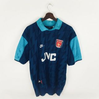 Vintage 1994/95 Nike Arsenal Football Club Away Shirt Blue Large Polyester