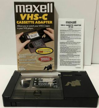 Vtg Maxell Vhs Video Cassette Adapter For Vhs - C Videotapes Vp - Ca Box