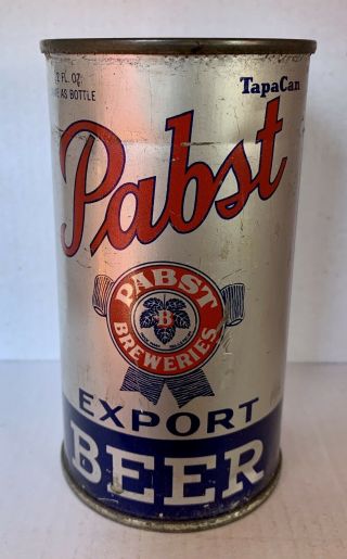 Vintage Pabst Export Irtp Open Instructional Flat Top Beer Can Tapacan