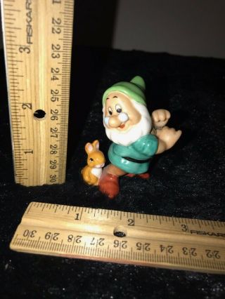 Disney Doc Dwarf From Snow White With Bunny Ceramic Retired Cond