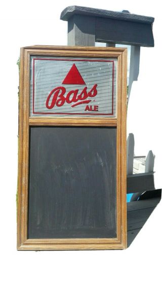 Bass Ale Sign Mirror On Top Chalk Board On Bottom To Display Specials & Pricings