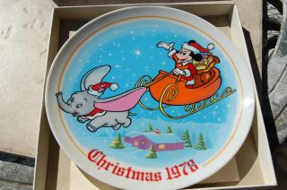 1978 Limited Edition Disney Christmas Plate By Schmid Mickey & Dumbo