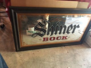 Huge Shiner Bock Beer Advertising Mirror