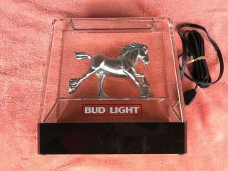 Budweiser Bud Light Clydesdale Horse Electric Beer Sign Bar Light Lamp Pub
