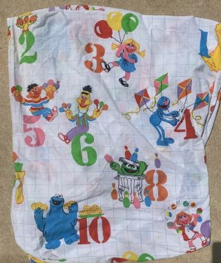 1980s Vintage Sesame Street Fitted Bedding Sheet Twin Size