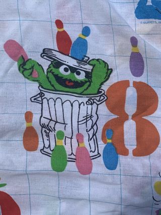 1980s Vintage Sesame Street Fitted Bedding Sheet Twin Size 3