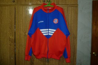 Bayern Munchen Munich Adidas Football Vintage Jacket Zip 90s Soccer Men Size M