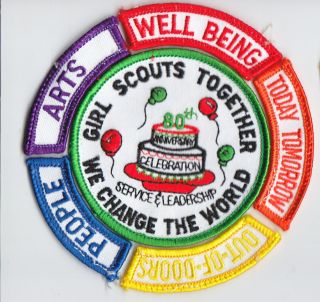 80th Anniversary Celebration Change The World Girl Scouts Fun Badge Patch