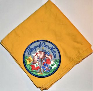 Flags Of Our Nation Patch On Neckerchief Boy Scout Bsa