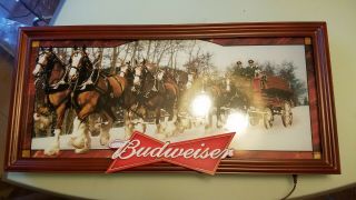 Budwieser Clydesdales Lighted Bar Sign Bradford Exchange Limited Edition