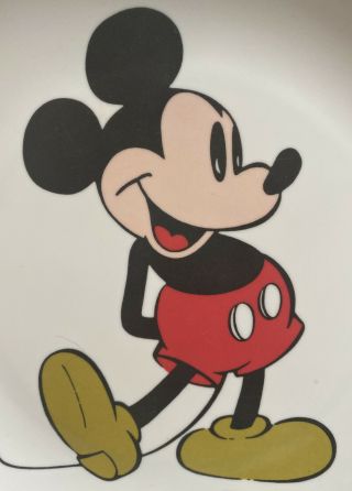 Vintage Mickey Mouse Walt Disney Productions Melamine Plastic Plate.  Pre - Owned 2