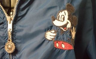 Vintage Walt Disney Productions Mickey Mouse Weather Tamer Zip Jacket Blue Med
