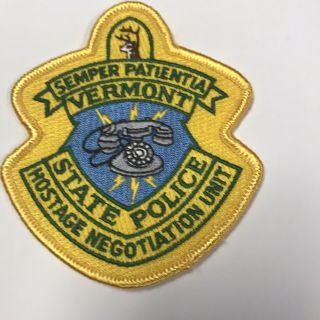 Vermont State Police Hostage Negotiation Team Unit Patch