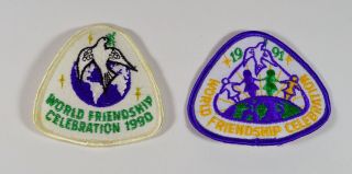Vintage World Friendship Celebration 1990 & 1991 Girl Scouts Patches
