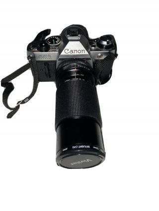 Vintage Canon Ae - 1 Program Camera 3 Lens Vivitar Tamrom 28 - 85,  70 - 210