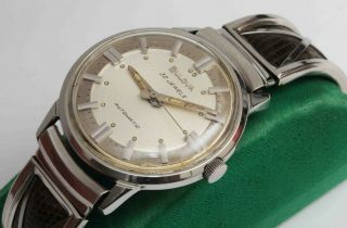 1969 Vintage Bulova Automatic 30 Jewel Stainless Steel Mens Wristwatch