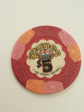 Dunes Las Vegas $5 Casino Chip Vintage 14TH ED R6 Marquee Obsolete 2