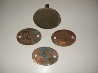 Survey Benchmark Marker - Us Coast& Geodetic - Dated 1935 - 3 Copper Tags - Spl