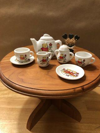 Vintage Disney Schylling Miniature Winnie The Pooh Tea Set 7 Piece China