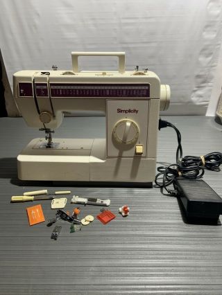Vintage Simplicity White Model 9150 Sewing Machine W/foot Pedal