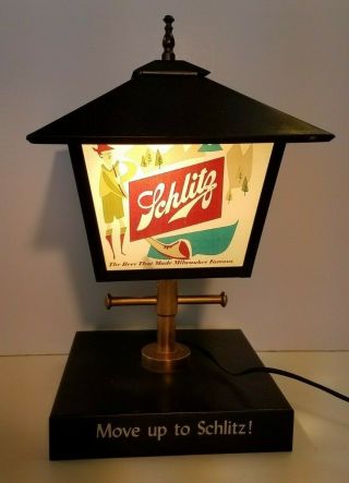 Vintage Schlitz Beer Lamp Street Light 1958 Advertising Bar Metal