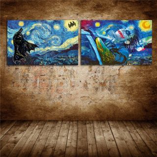 Not Frame Canvas Prints Home Decor Wall Art Batman Starry Night Vincent Van Gogh