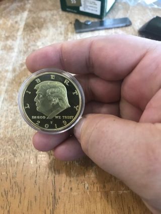2019 President Donald Trump Commemorative Coin,  24k Gold Clad